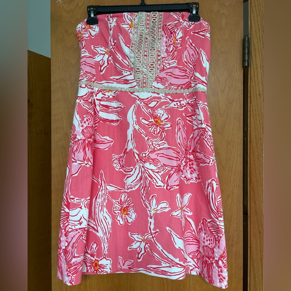 EUC Lilly Pulitzer “Originals” strapless dress in It’s a Glamorous Life 14